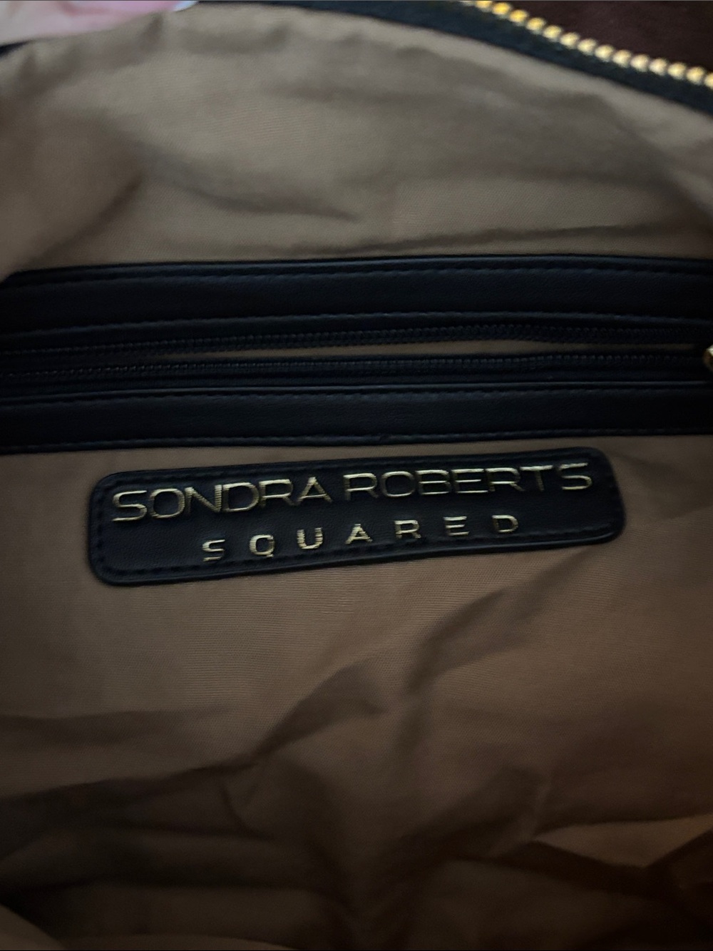 Sondra Roberts Black Leather Shoulder Bag with Gold Hardware - Picture 11 of 15
